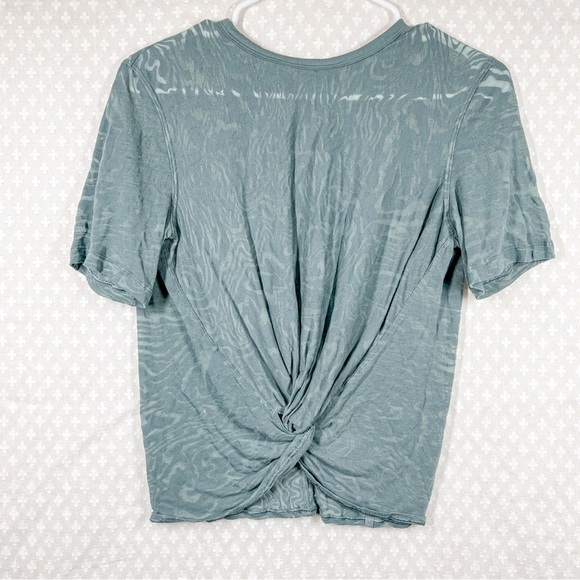 Lululemon Blue Sheer Swirl Print Twist Front Tee - Picture 2 of 5